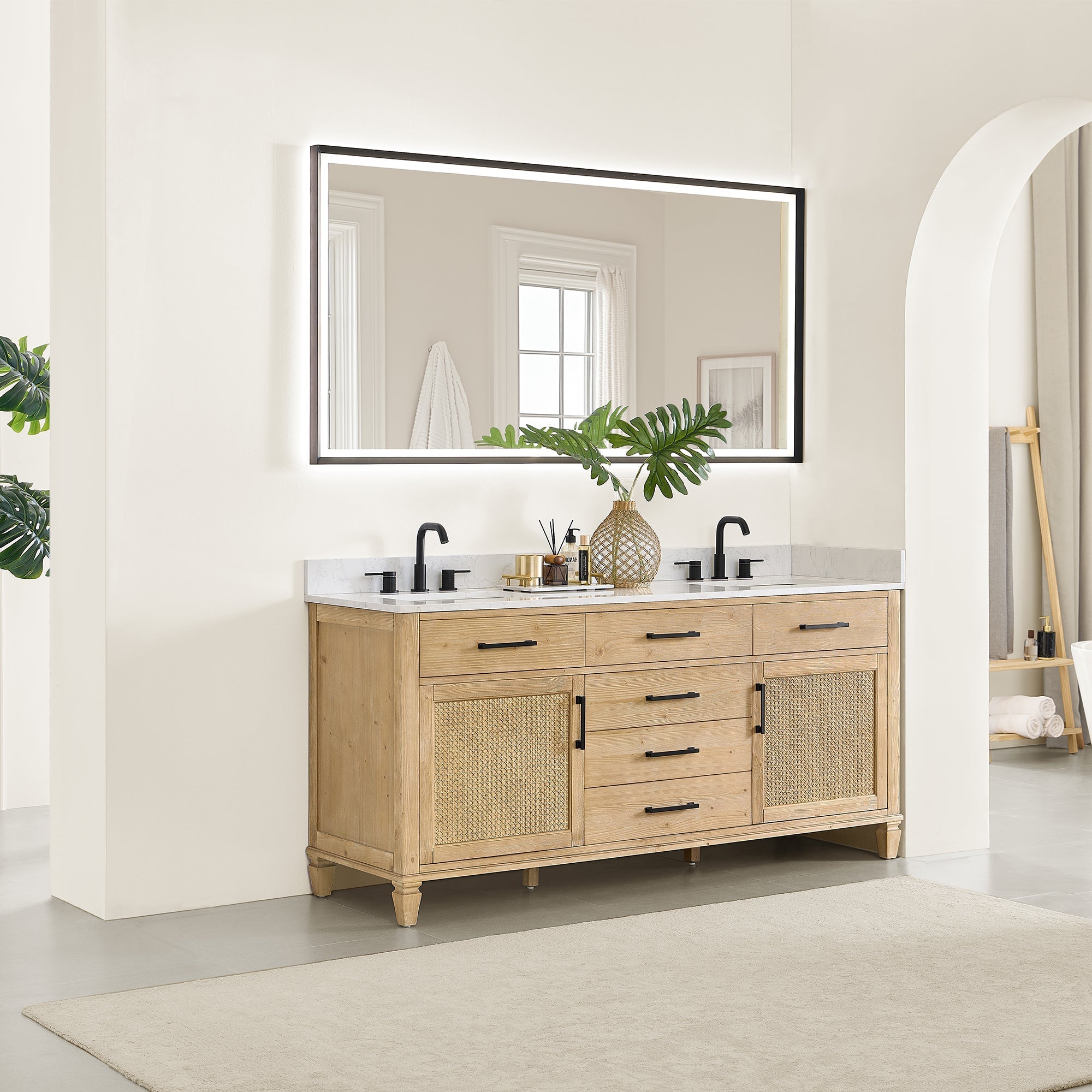 Altair Designs Salome 36"/48"/60"/72"/84" single/double vanity with top - 571036-WF-GW-NM