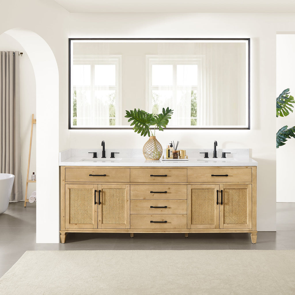 Altair Designs Salome 36"/48"/60"/72"/84" single/double vanity with top - 571036-WF-GW-NM