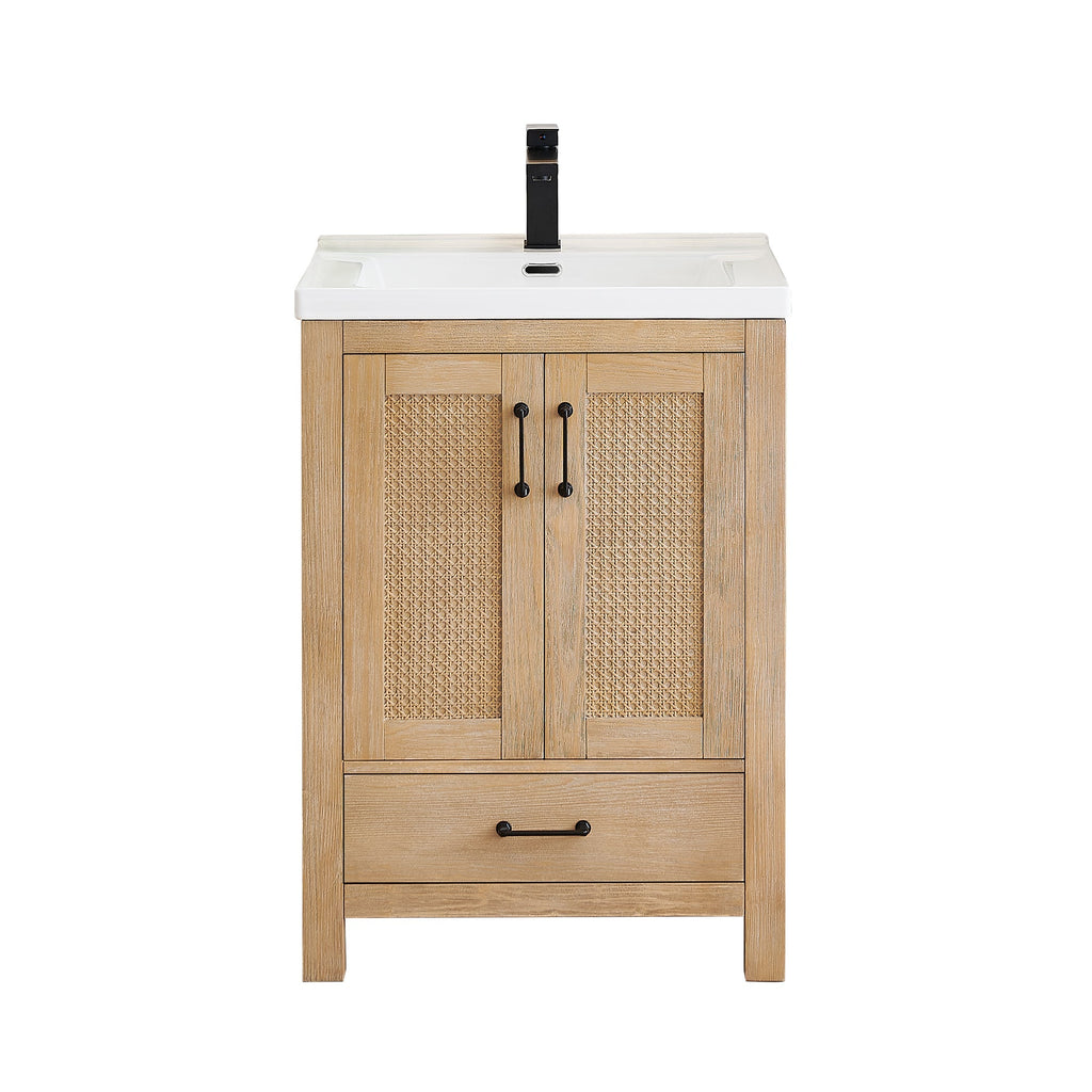 Altair Designs Bondi 24" single vanity with top - Altair Designs Siena 60" double vanity with top - 564060-LB-WH-NM
