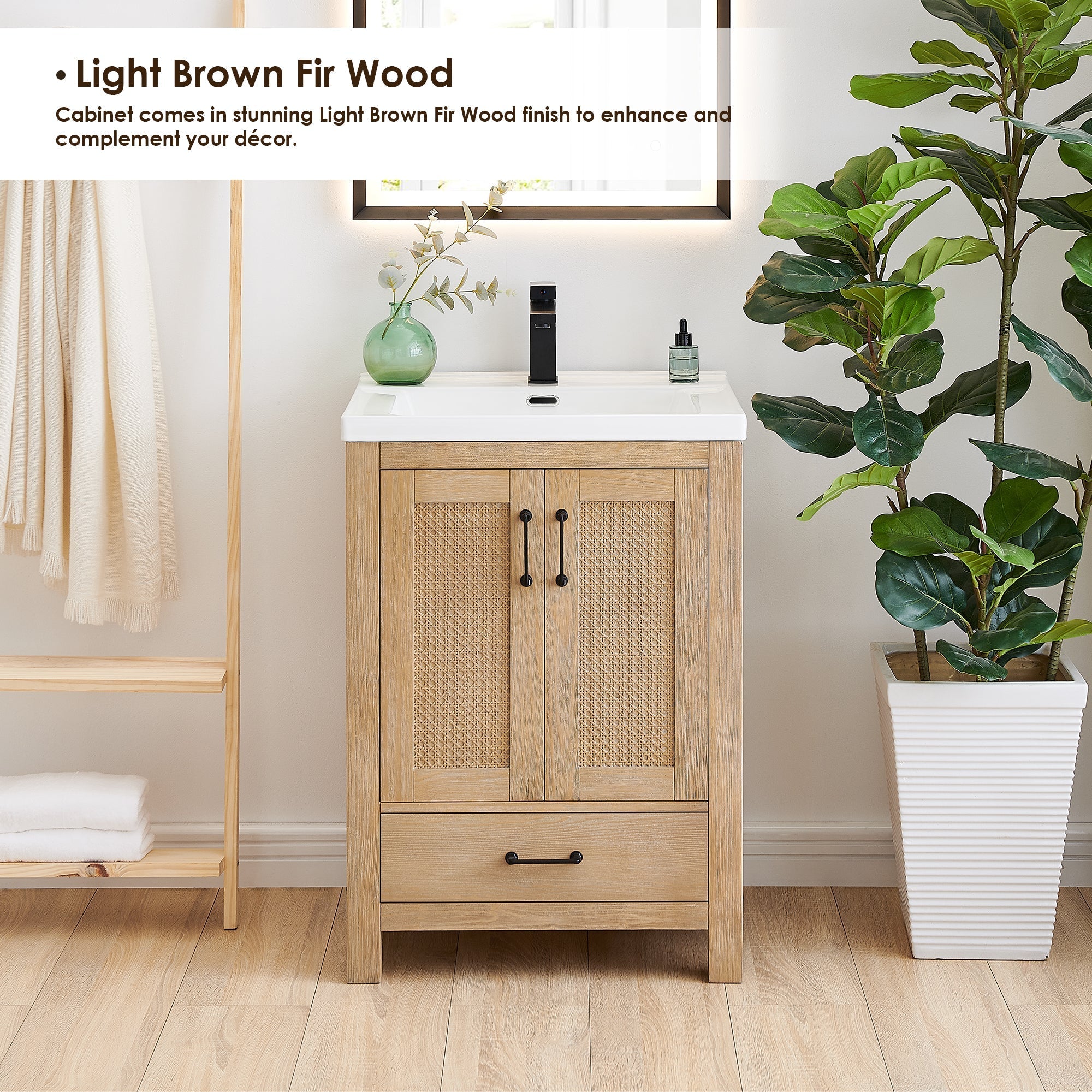 Altair Designs Bondi 24" single vanity with top - Altair Designs Siena 60" double vanity with top - 564060-LB-WH-NM