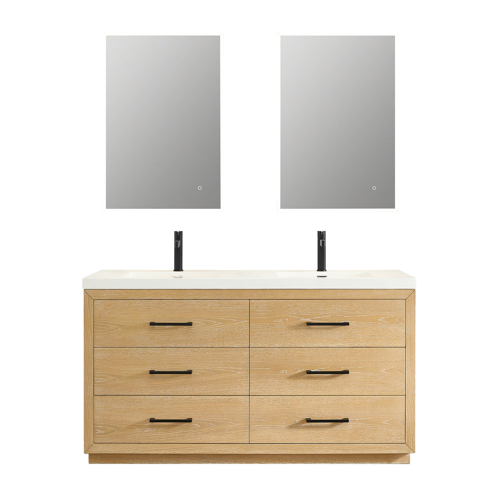 Altair Designs Sigrid 36"/48"/60"/72" single/double vanity with top - 579036-WO-WH-NM