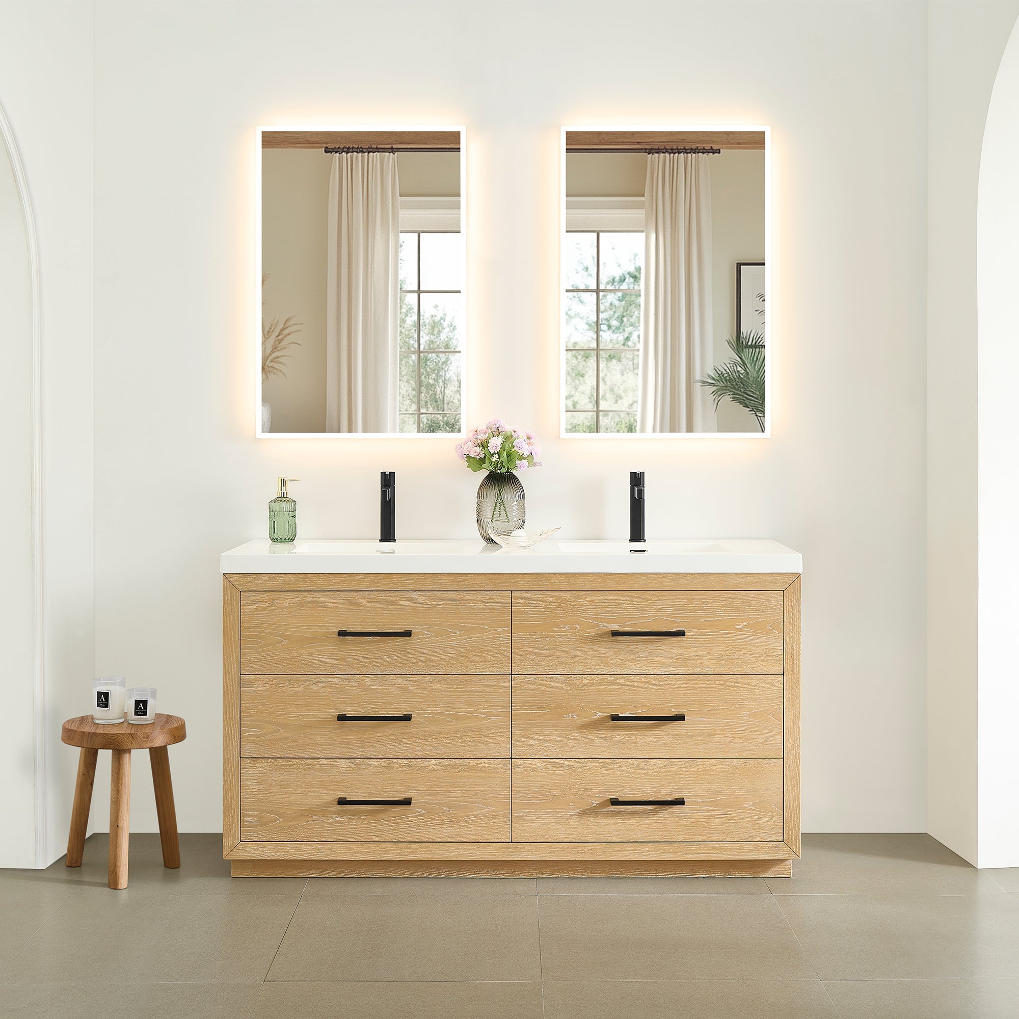 Altair Designs Sigrid 36"/48"/60"/72" single/double vanity with top - 579036-WO-WH-NM