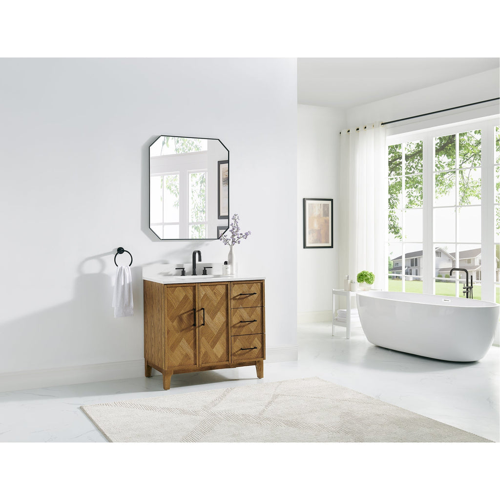 Altair Designs Clara 36"/48"/60"/72" single/double vanity with top - 587036-WB-CTQ-NM