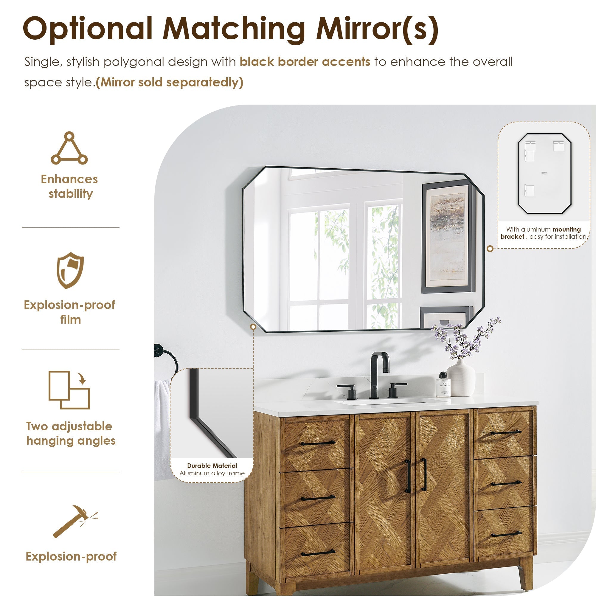 Altair Designs Clara 36"/48"/60"/72" single/double vanity with top - 587036-WB-CTQ-NM