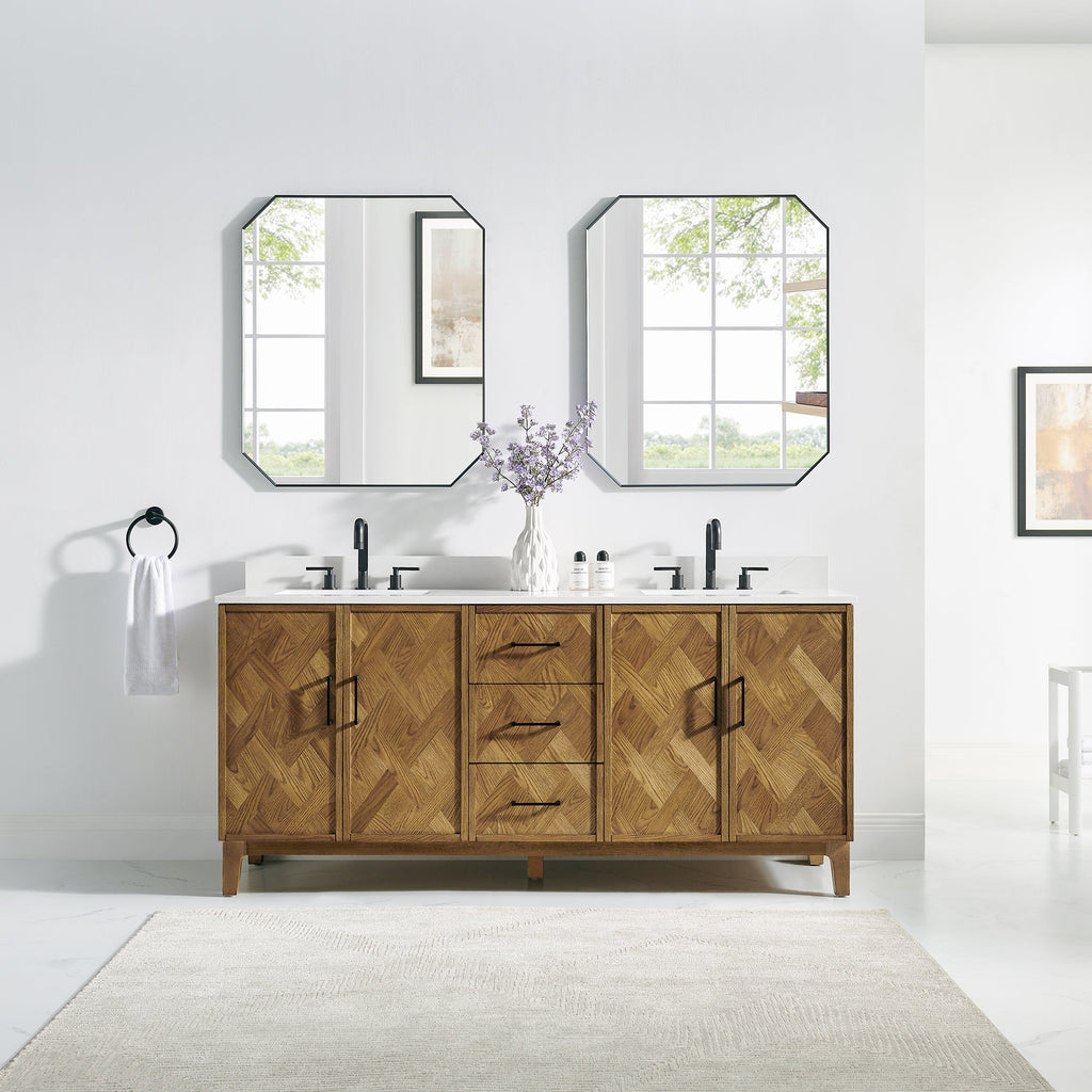 Altair Designs Clara 36"/48"/60"/72" single/double vanity with top - 587036-WB-CTQ-NM