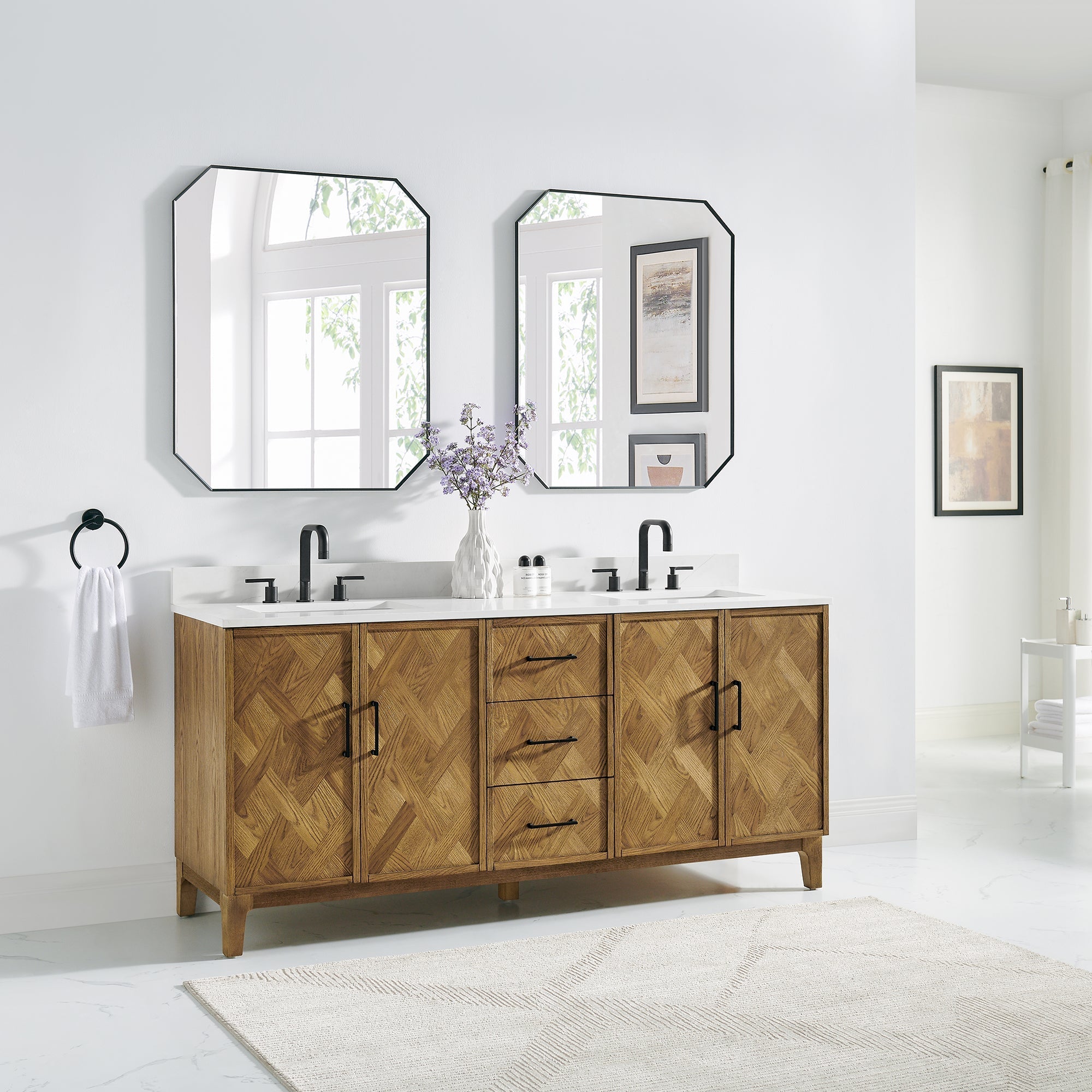 Altair Designs Clara 36"/48"/60"/72" single/double vanity with top - 587036-WB-CTQ-NM