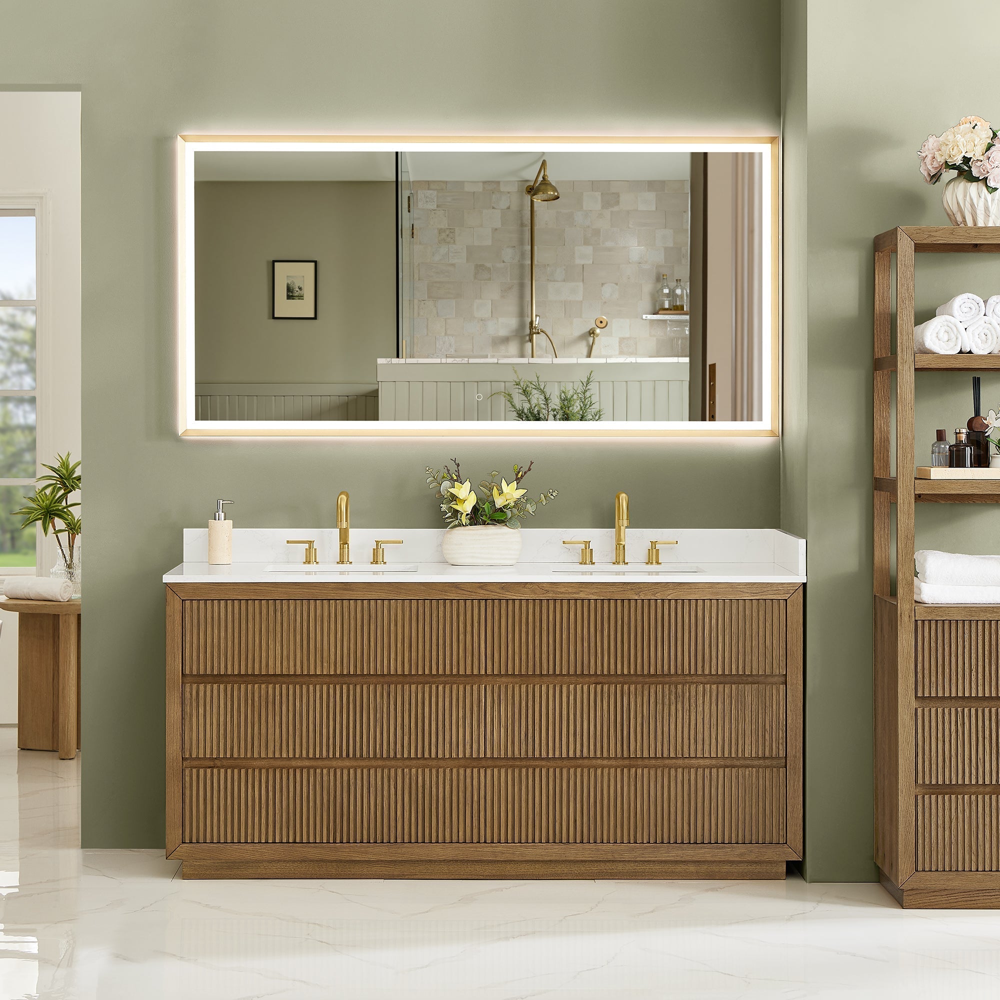 Altair Designs Navan 30"/36"/48"/60"/72" single/double vanity with top - 588030-WB-GW-NM