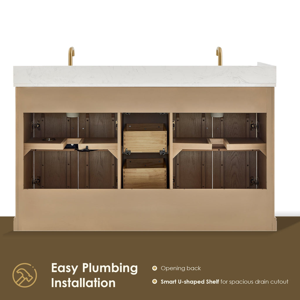 Altair Designs Barnett 36"/48"/60“/72" single/double vanity with top - 589036-NK-GW-NM