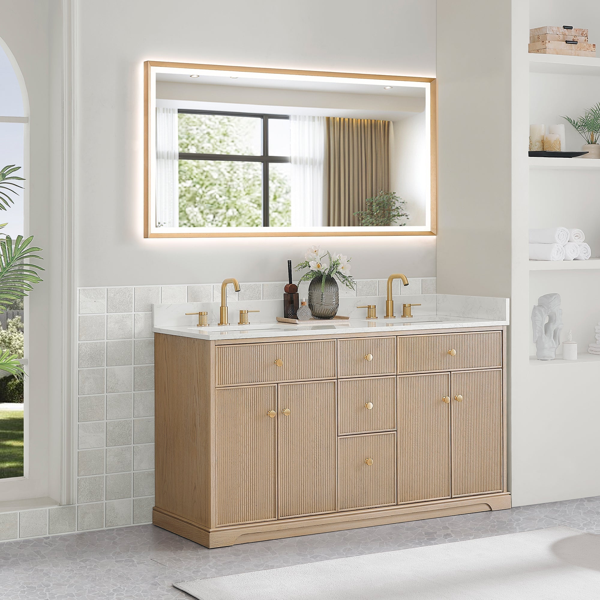 Altair Designs Barnett 36"/48"/60“/72" single/double vanity with top - 589036-NK-GW-NM