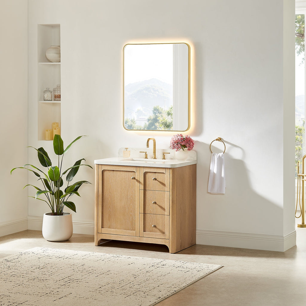 Altair Designs Milner 36"/48"/60"/72" single/double vanity with top - 591036-BA-GW-NM