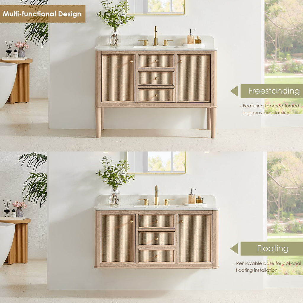 Altair Designs Blaise 48"/54"/60"/72" single/double vanity with top - 593048-LA-GW-NM