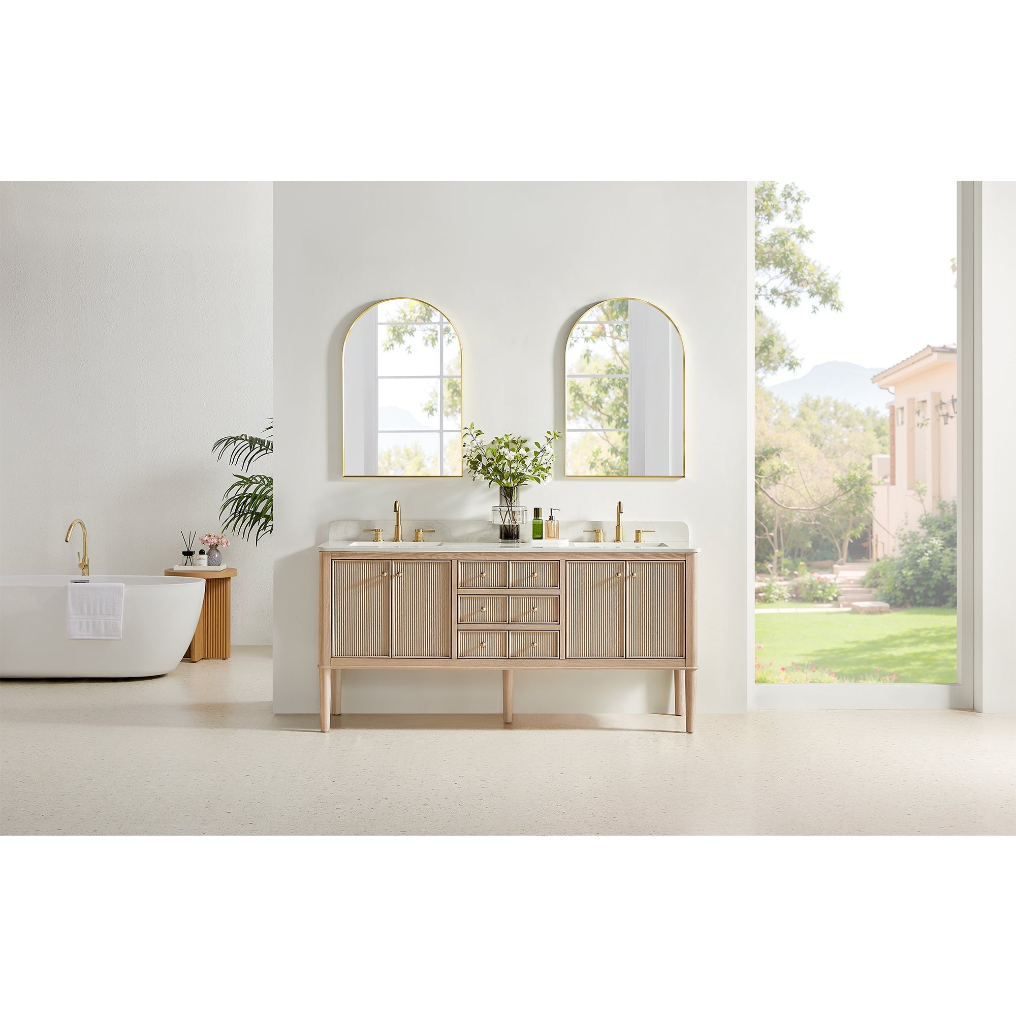 Altair Designs Blaise 48"/54"/60"/72" single/double vanity with top - 593048-LA-GW-NM