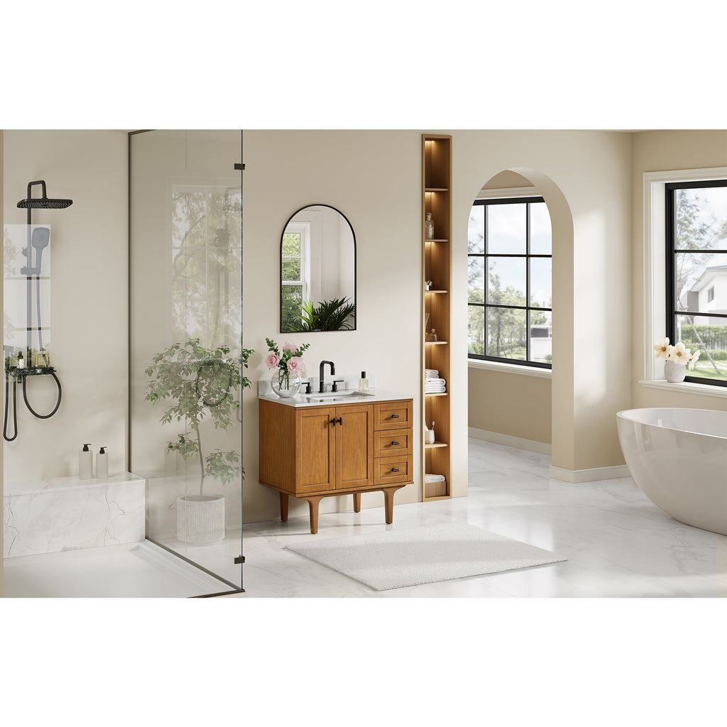 Altair Designs Orasia 36"/48"/60"/72" single/double vanity with top - 595036-MB-CMQ-NM