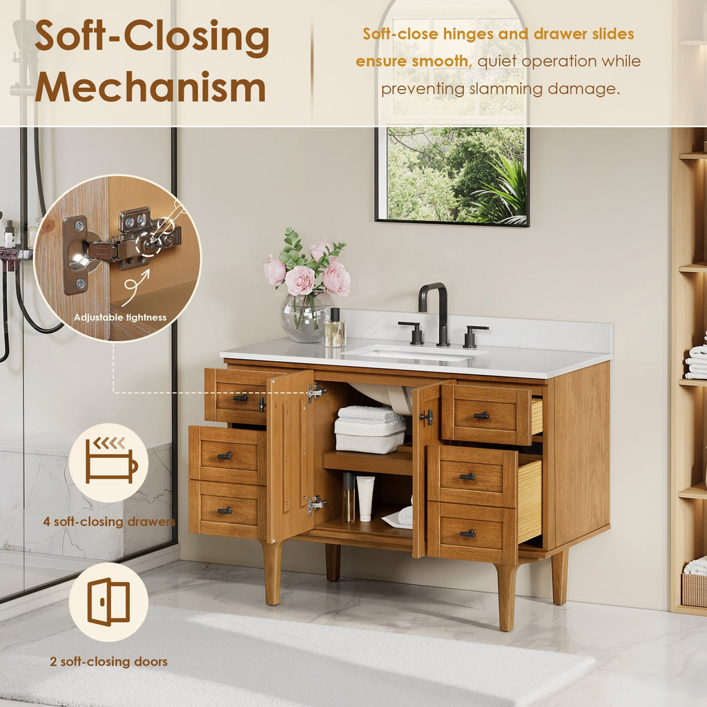 Altair Designs Orasia 36"/48"/60"/72" single/double vanity with top - 595036-MB-CMQ-NM