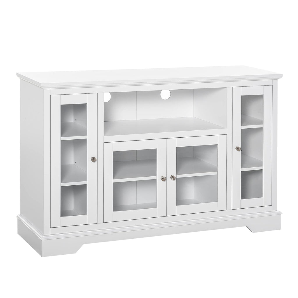 HomCom Sideboard Buffet Cabinet with Storage, Kitchen Cabinet Coffee Bar Cabinet with Glass Doors for Living Room, Kitchen, White - B08YN1ZYTJ