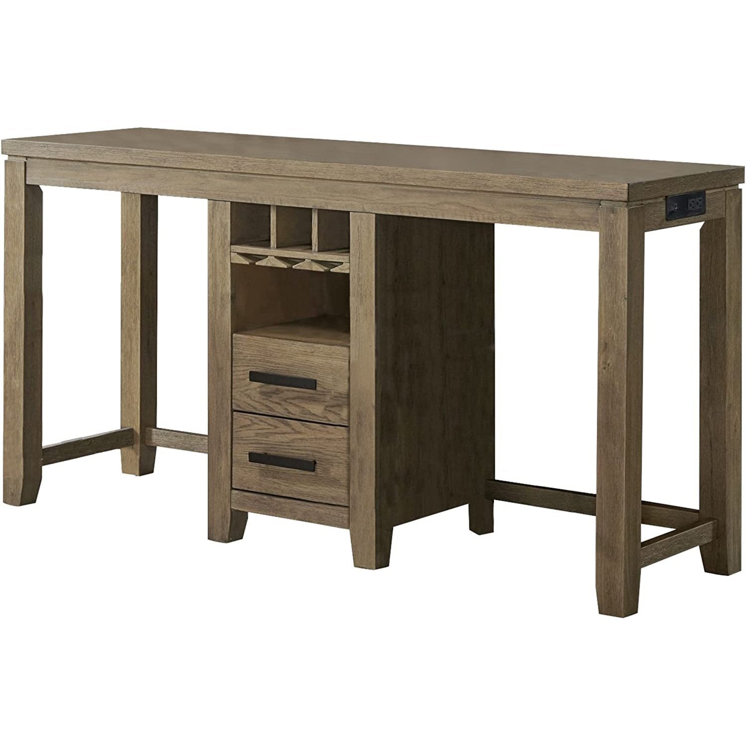 Sunset Trading Saunders 71" Narrow Bar Console Sofa Table with Charging Station - ED-D18620TCB