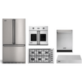 Viking 5-Piece Package 36 Counter-Depth French-Door Refrigerator and 36 5 Cooktop and 30 Wall Oven and 24 Integrated Dishwasher and 36 Hood - RVFFR336SS