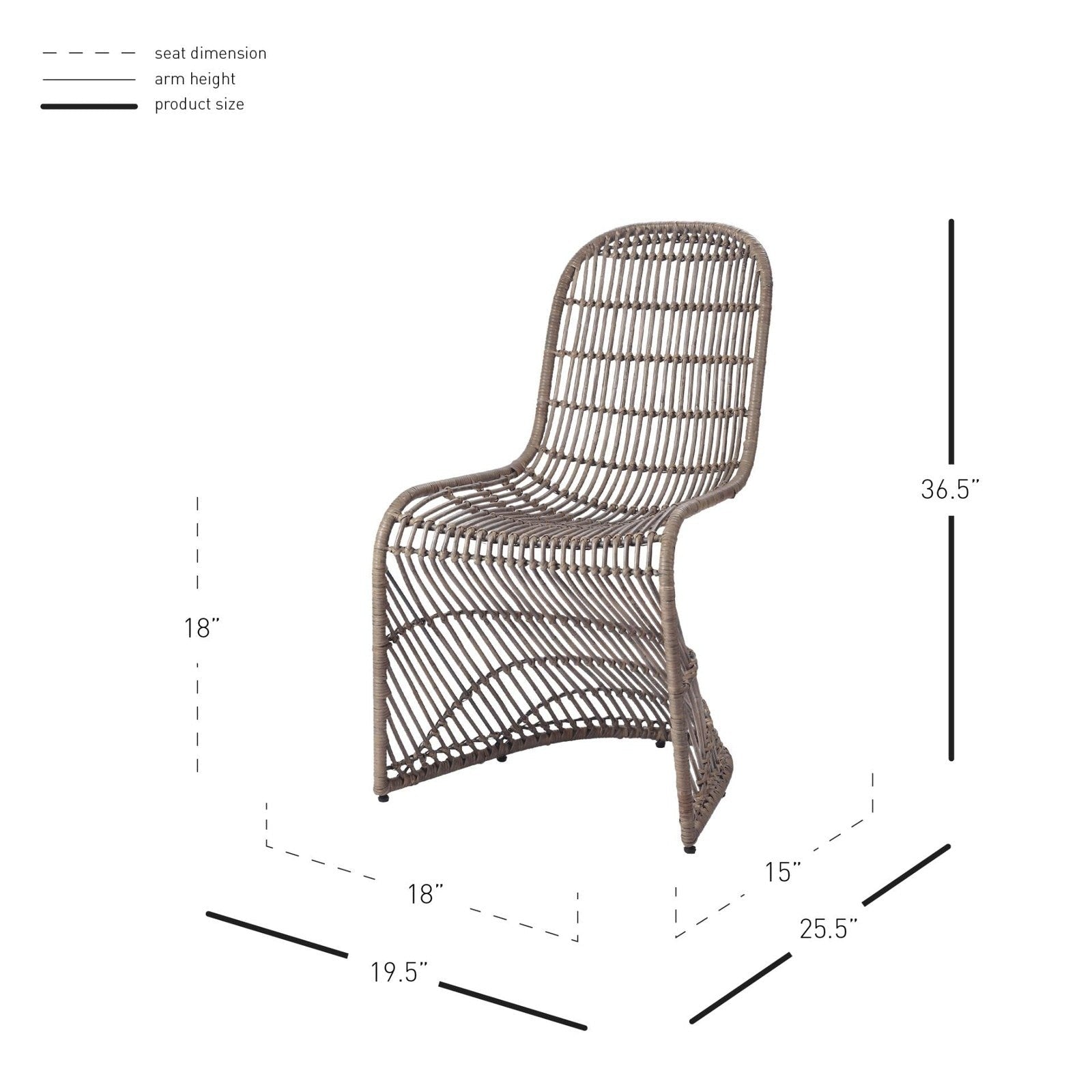 New Pacific Direct Groovy Rattan Chair, (Set of 2)  - 6600010-G