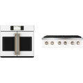 Cafe 2-Piece Package CGU366P4TW2 36 Inch Commercial-Style Gas Rangetop and CTS90FP4NW2 30 Inch Single Convection Smart Electric Wall Oven