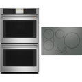 Cafe 2-Piece Package CHP90302TSS 30 Inch Electric Induction Smart Cooktop and CTD70DP2NS1 30 Inch Double Convection Smart Electric Wall Oven