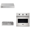 Viking 3-Piece Package 36 Inch Gas Rangetop and 30 Inch Single Wall Ove and 36 Inch Wall Mount Range Hoo - VSOE530SS