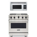 Viking 2-Piece Package 30 Inch Freestanding Professional Gas Range and 30 Inch Convection Microwave Hood - VGIC53024BSSLP