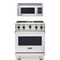 Klein Tools 2-Piece Package 30 Inch Freestanding Professional Gas Range and 30 Inch Convection Microwave Hood - VGIC53024BSS