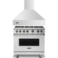 Viking 2-Piece Package 36 Inch Freestanding Professional Gas Range and 36 Inch Wall Mount Range Hood - VGR5366BSSLP