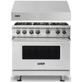 Klein Tools -Piece Package 36 Inch Freestanding Professional Gas Range and 36 Inch Wall Mount Range Hood - VGR5366BSS
