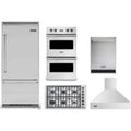 Viking 5-Piece Package 36 Built-In Bottom Mount Refrigerator and 36 Professional 5 Series Gas Cooktop and 30 Double Electric Wall Oven and 24 Integrated Dishwasher and 36 Wall Mount Range Hood - VCBB5364RSS