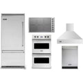Viking 5-Piece Package 36 Built-In Bottom Mount Refrigerator and 36 Induction Cooktop and 30 Double Electric Wall Oven and 24 Integrated Dishwasher and 36 Wall Mount Range Hood - VCBB5364LSS