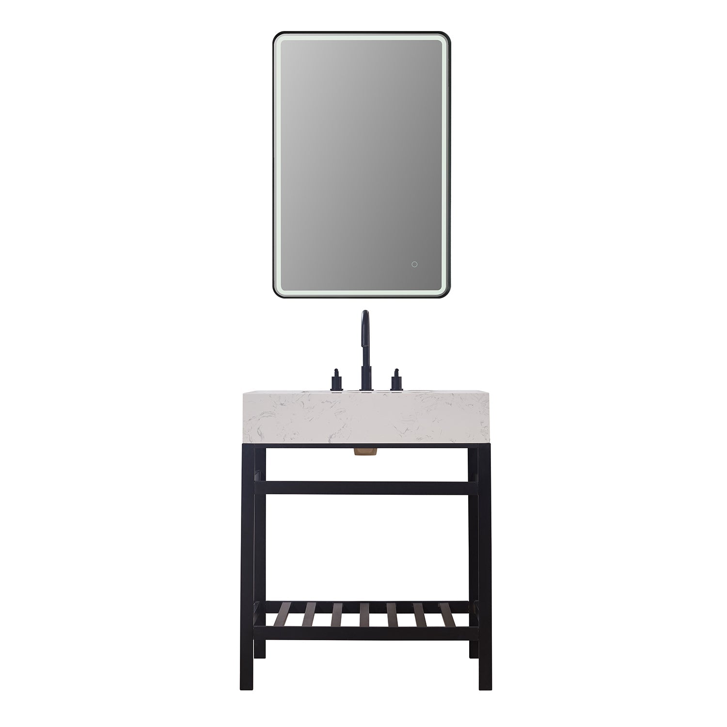 Altair Designs 30" single vanity with top - 68030-AWAP-MB-NM