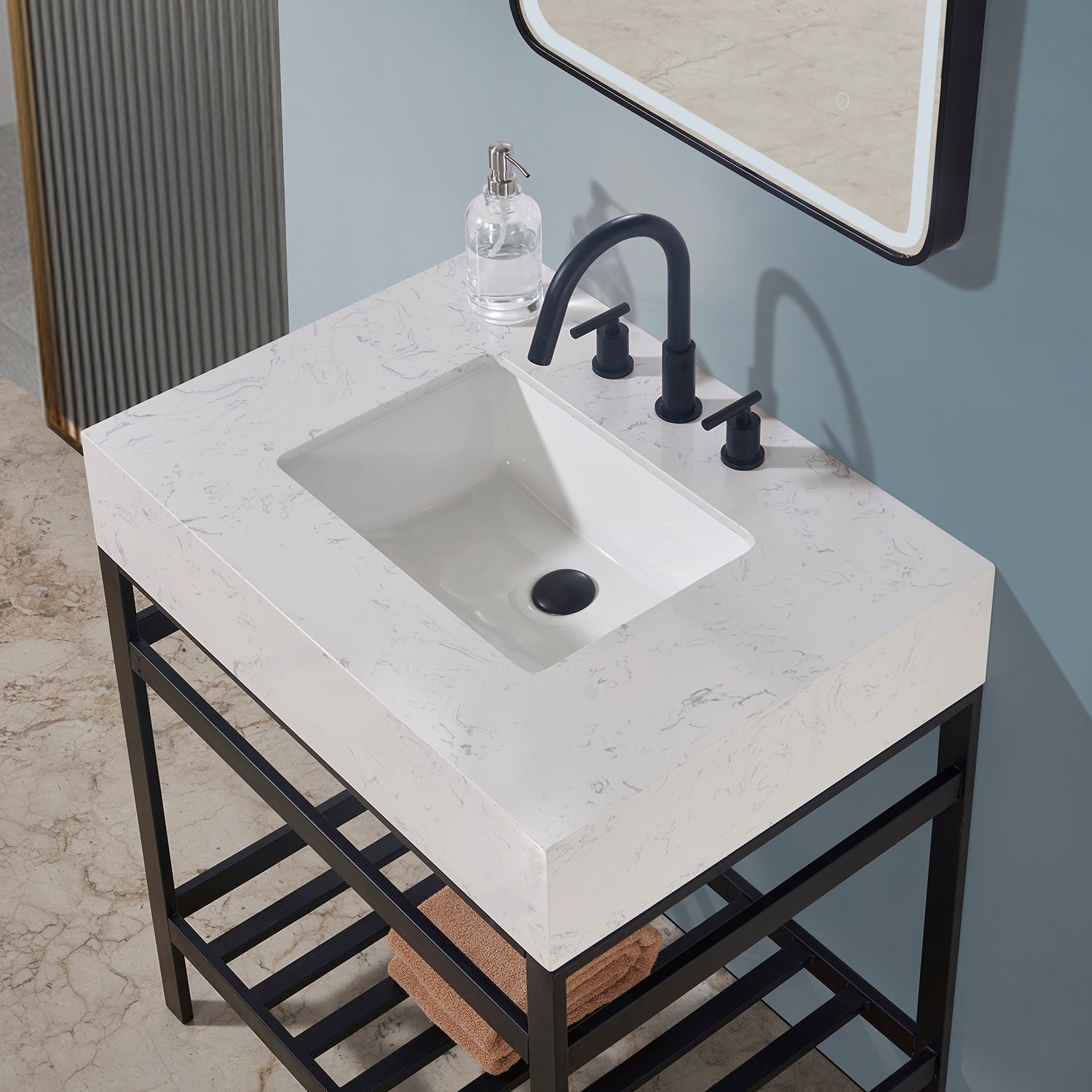 Altair Designs 30" single vanity with top - 68030-AWAP-MB-NM