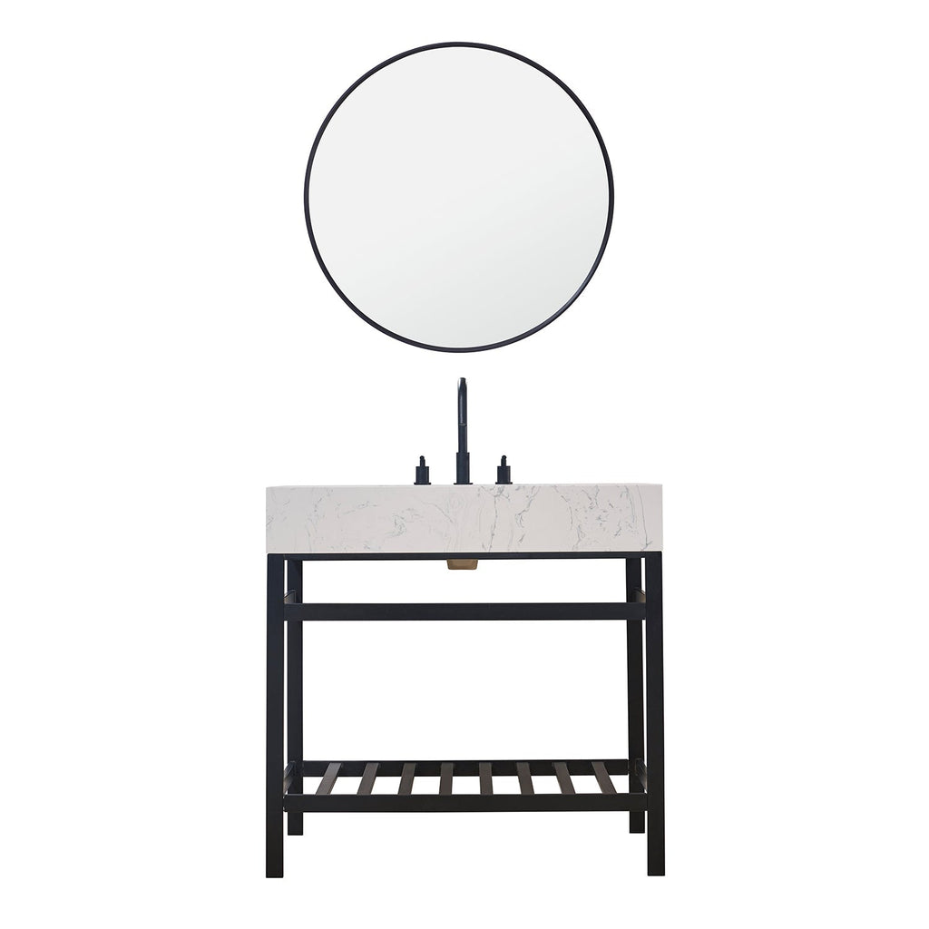 Altair Designs 36" single vanity with top - 68036-AWAP-MB-NM