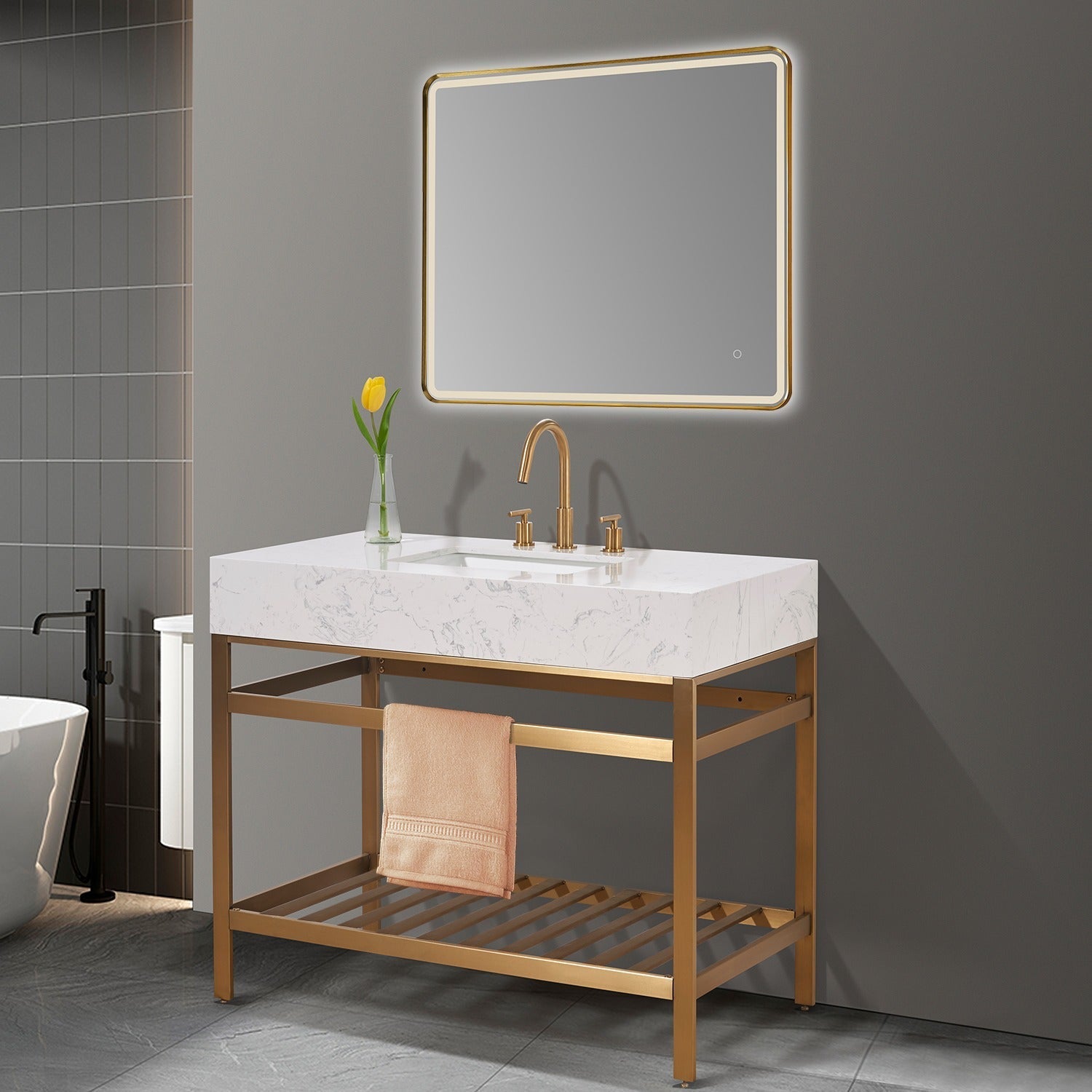 Altair Designs Merano 42" single vanity with top - 68042-AWAP-MB-NM Price