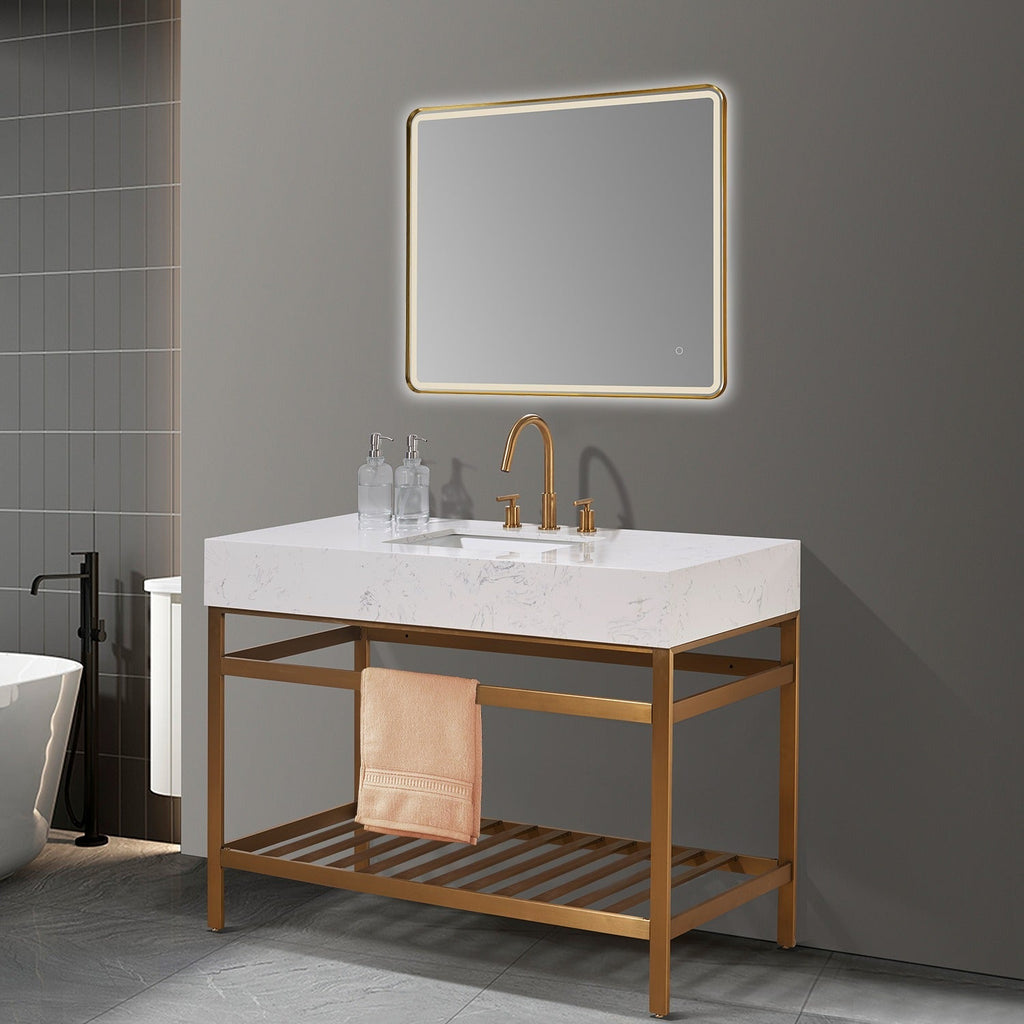 Altair Designs 48" single vanity with top - 68048-AWAP-MB-NM