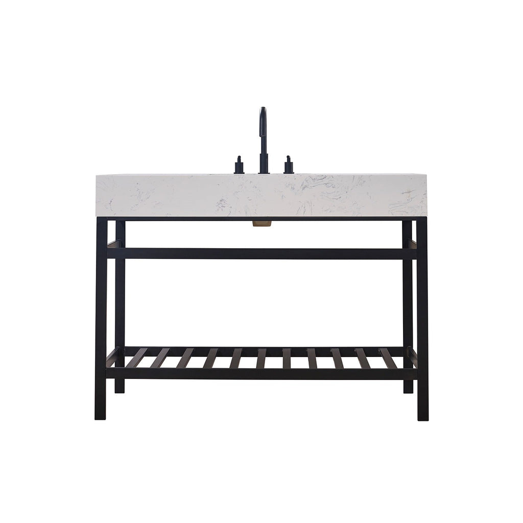 Altair Designs 48" single vanity with top - 68048-AWAP-MB-NM
