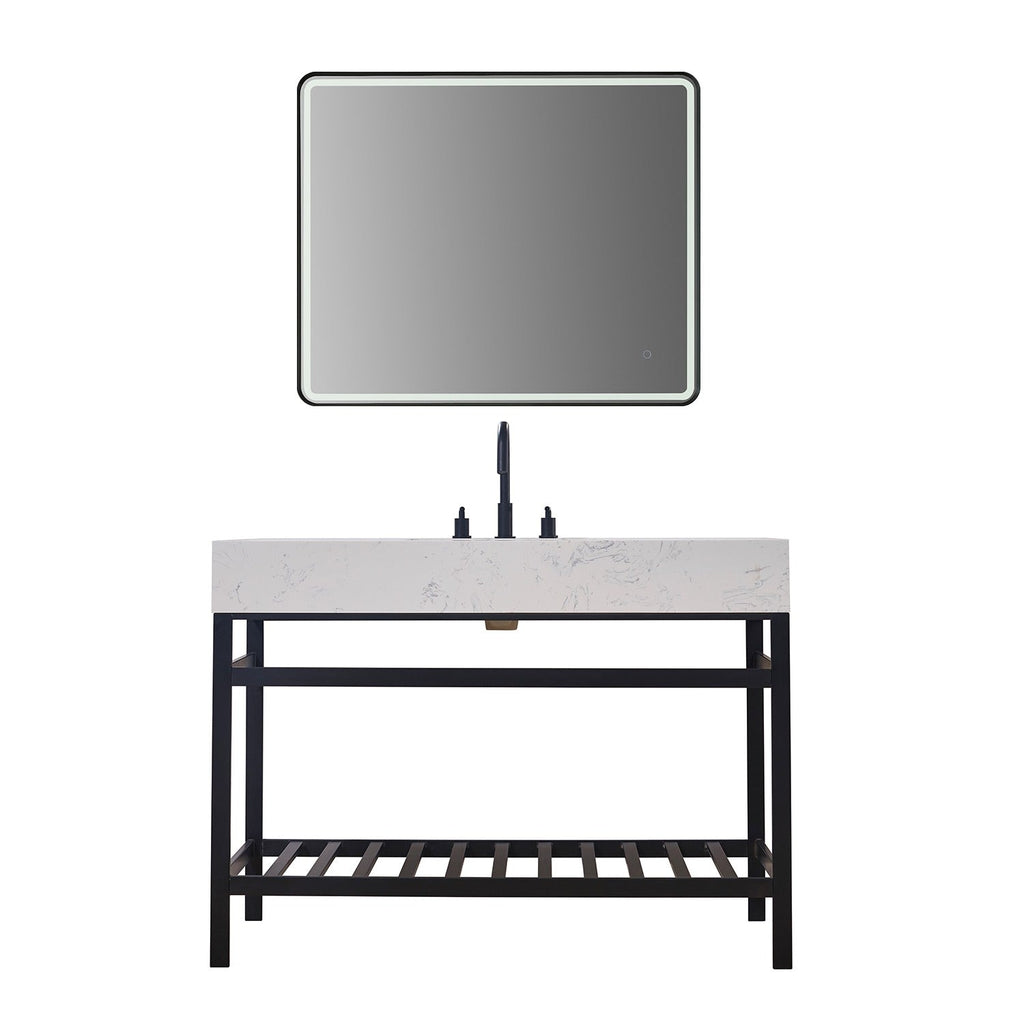 Altair Designs 48" single vanity with top - 68048-AWAP-MB-NM