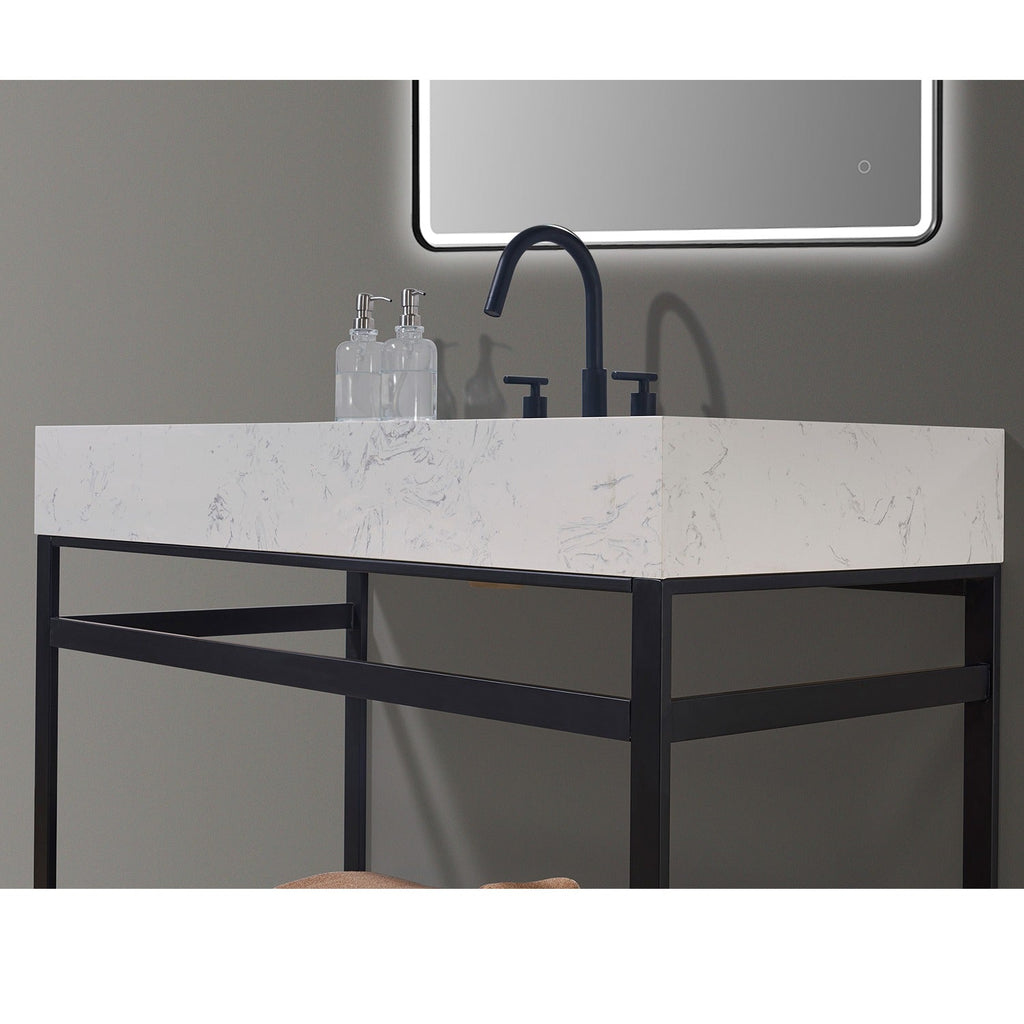 Altair Designs 48" single vanity with top - 68048-AWAP-MB-NM