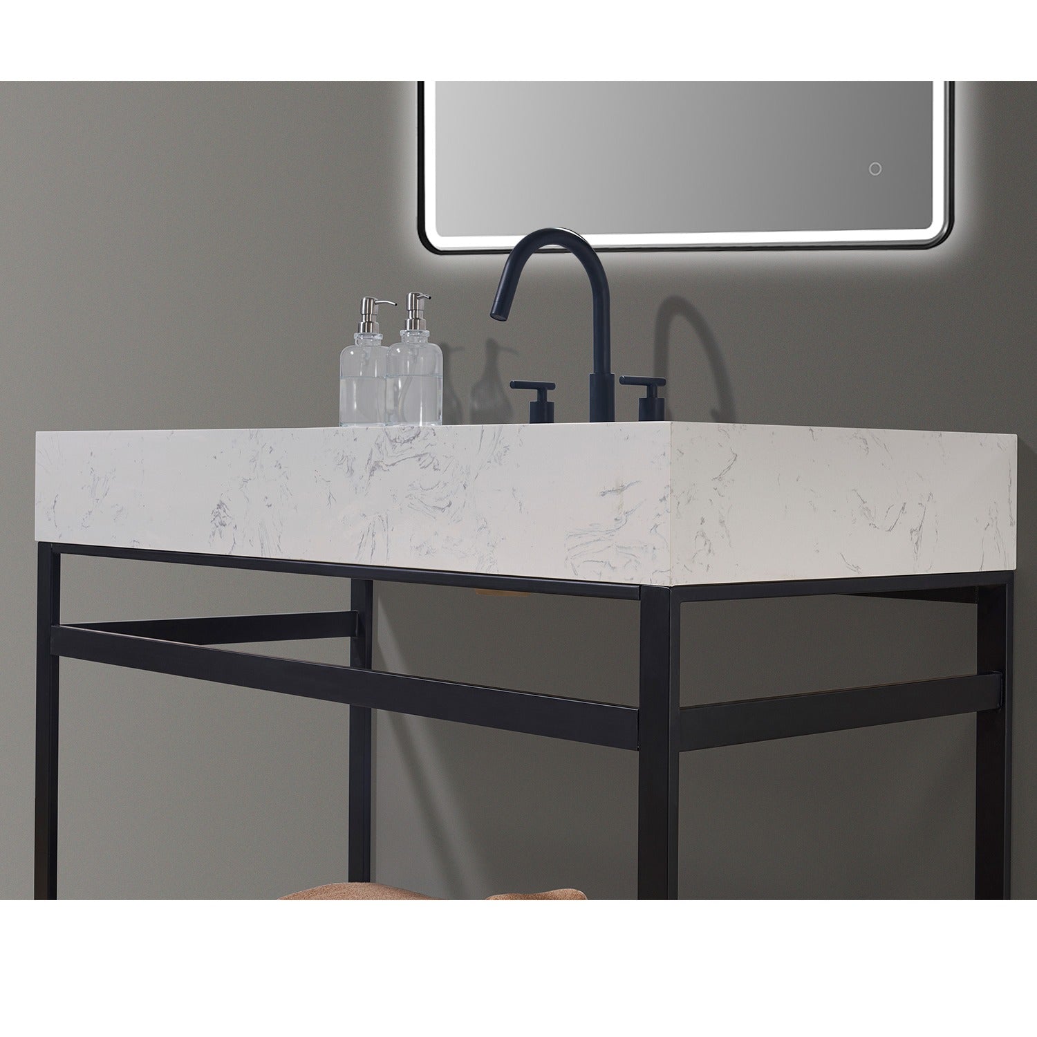 Altair Designs 48" single vanity with top - 68048-AWAP-MB-NM