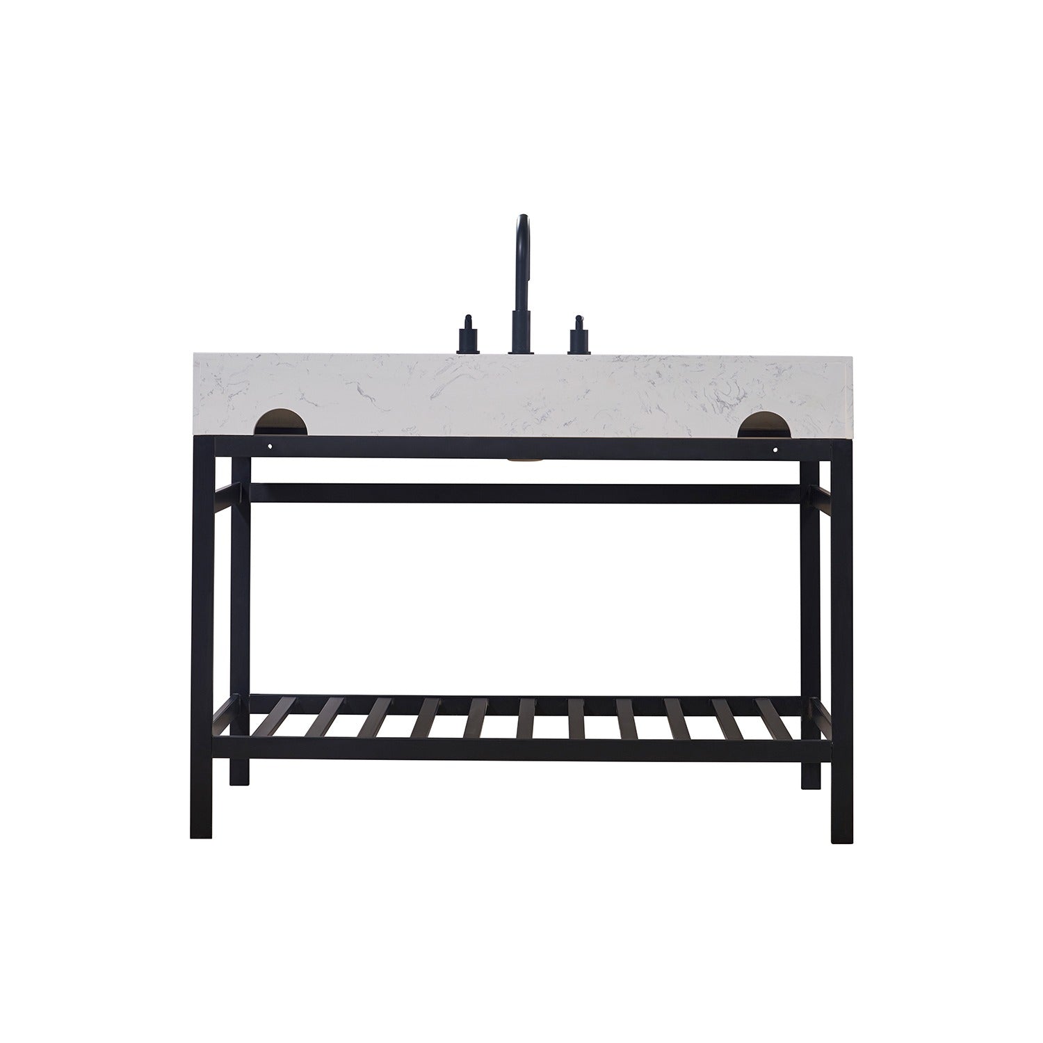 Altair Designs 48" single vanity with top - 68048-AWAP-MB-NM