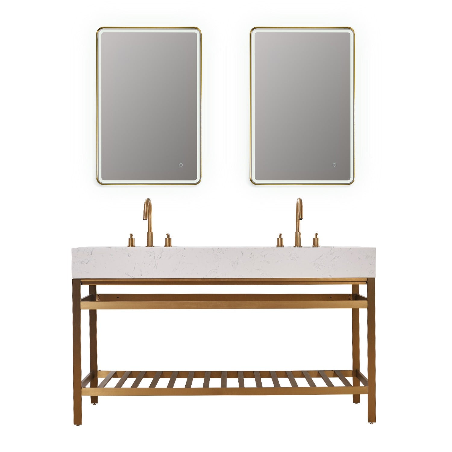 Altair Designs 60" double vanity with top - 68060-AWAP-MB-NM