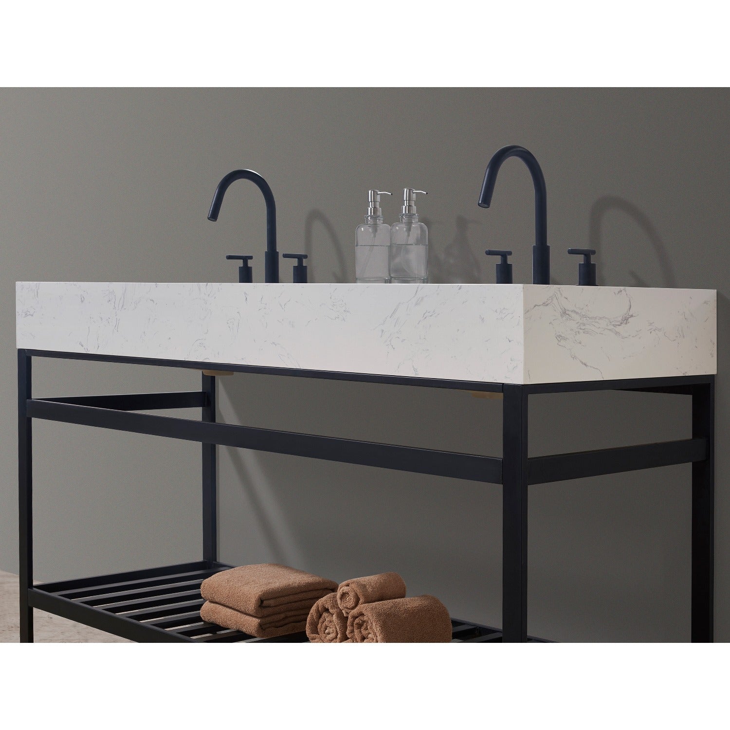 Altair Designs 60" double vanity with top - 68060-AWAP-MB-NM
