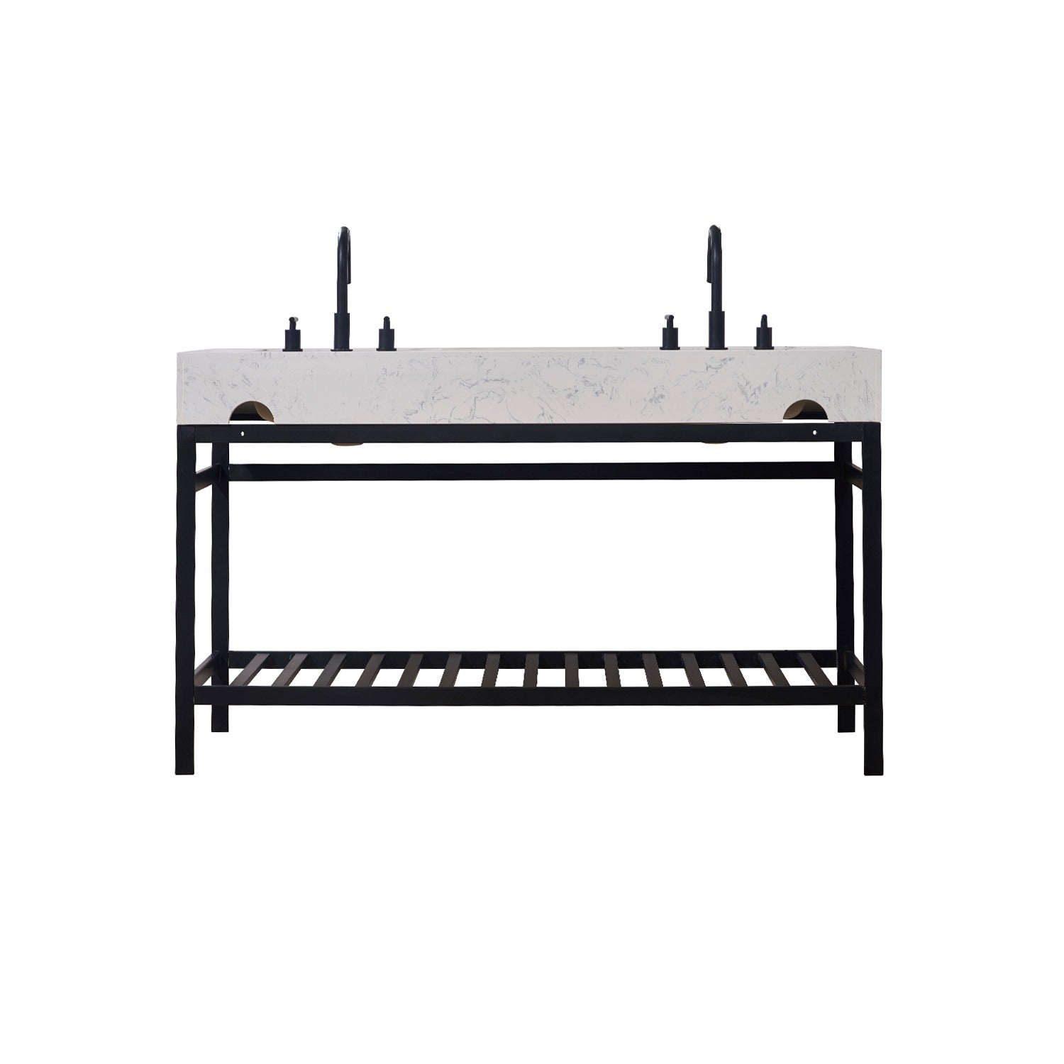 Altair Designs 60" double vanity with top - 68060-AWAP-MB-NM