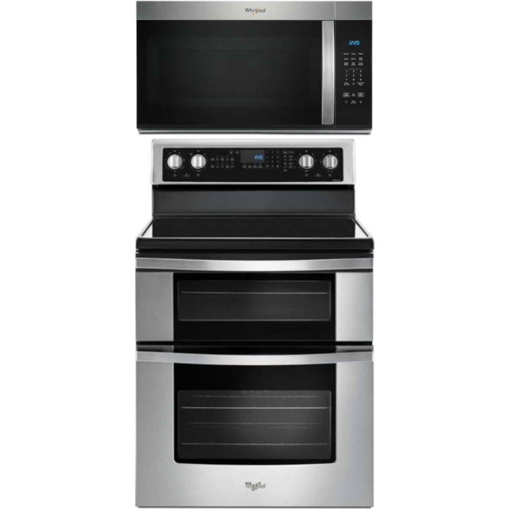 Whirlpool 2-Piece Package 30 Inch Electric Range and 1.7 cu. ft. Over-the-Range Microwave Oven - WGE745C0FS