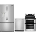 Whirlpool 3-Piece Package 36 Inch Freestanding French Door Refrigerator and WGE745C0FS 30 Inch Electric Range and WDT730HAMZ 24 Inch Fully Integrated Dishwasher - WRFF3536SZ
