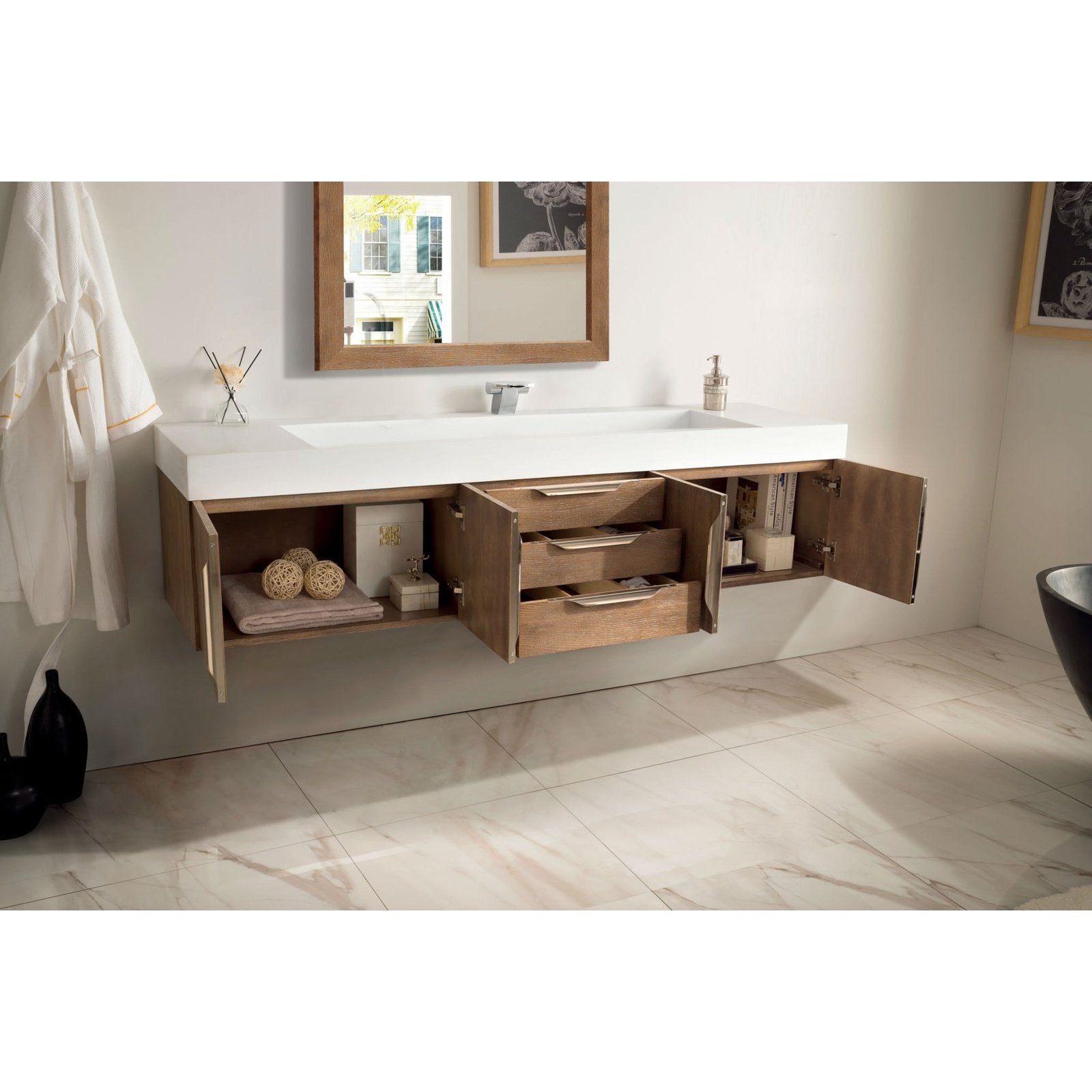 James Martin Vanities Mercer Island 72" Single Vanity - 389-V72S-AGR-G-DGG