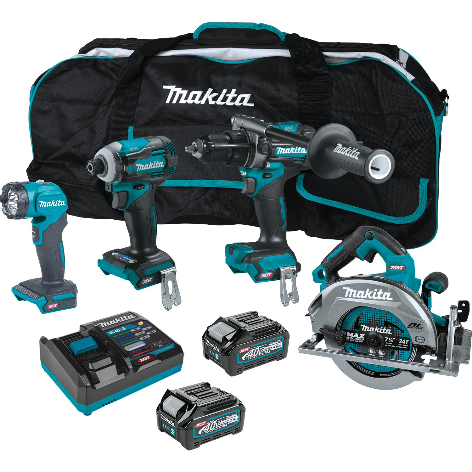 Makita GT400M1D1 40V Max XGT️ Brushless Cordless 4 Pc. Combo Kit (2.5Ah/4.0Ah)