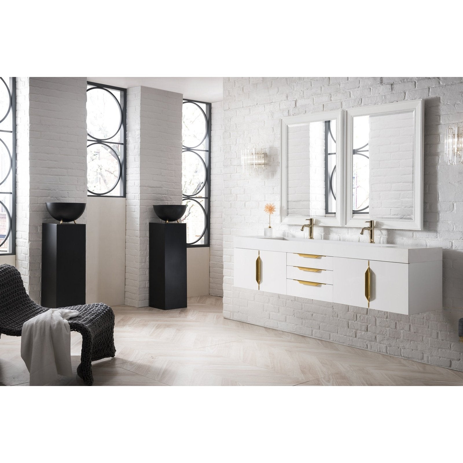 James Martin Vanities Mercer Island 72" Double Vanity - 389-V72D-AGR-G-DGG