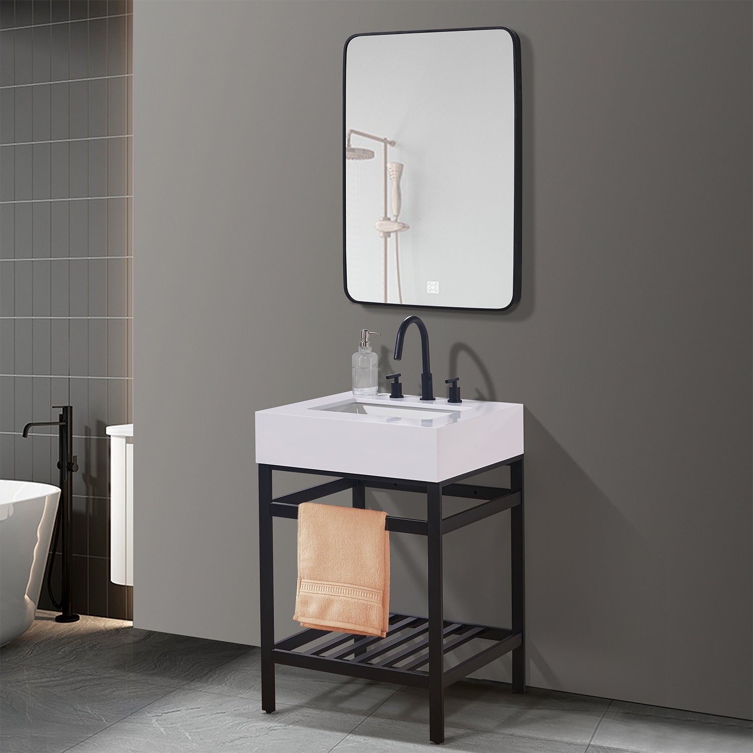 Altair Designs 24" single vanity with top - 70024-SWAP-MB-NM